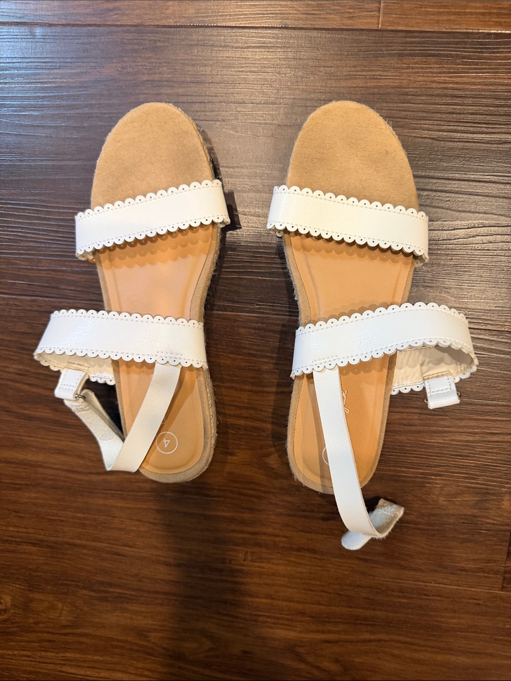 Cat & Jack White Scalloped Double-Strap Kids Sandals